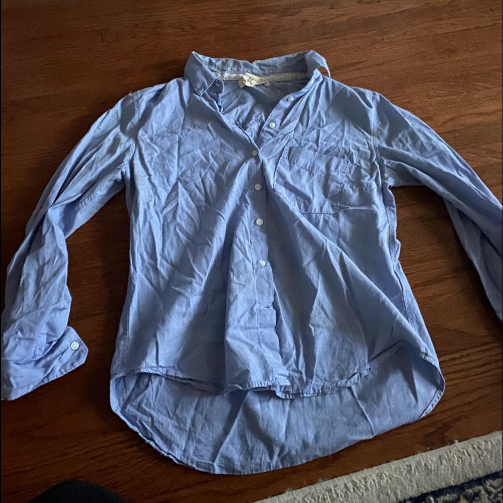 Light Blue H&M Button-Up Long Sleeve (Size 10)